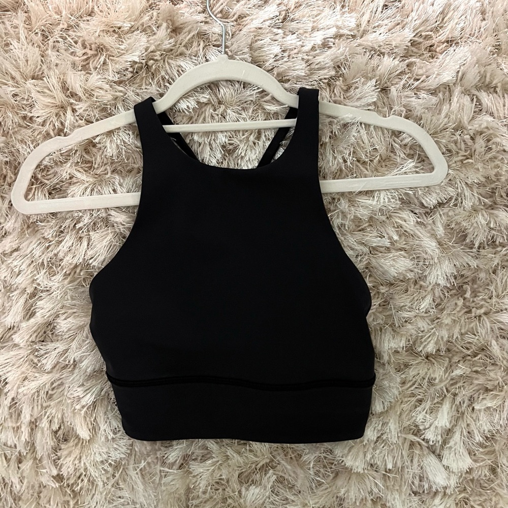 Lululemon Energy Longline High Neck Bra Size 6 in Black